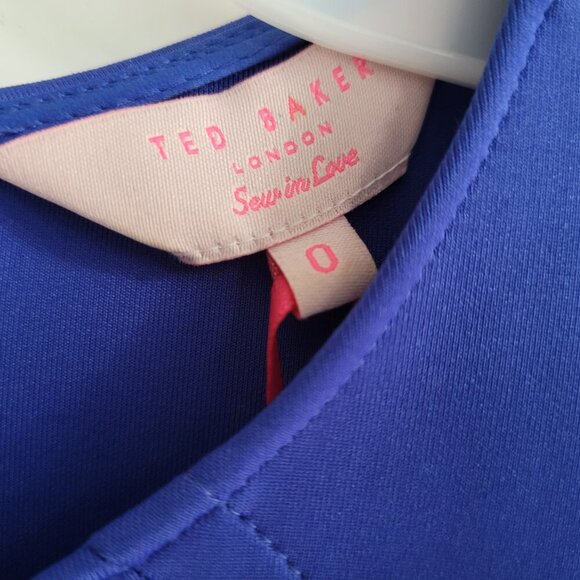 NWT Ted Baker Dress Skater Dress Marine Blue Size 0 - Picture 8 of 11